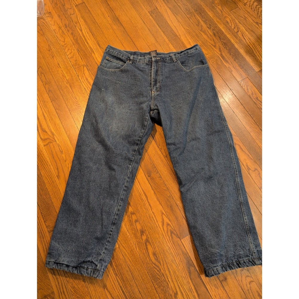 Smith's Workwear Mens Fleece Lined Insulated Denim Utility Jeans Blue 40x32 1906